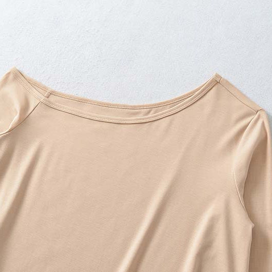 Women's Cropped Off-Shoulder Long Sleeve with Flared Trumpet Sleeves made of Jersey Amarae