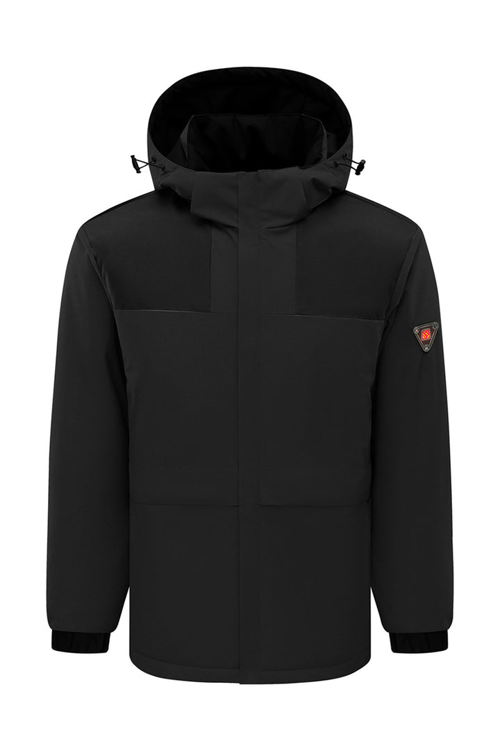 Herren Hochsichtbarer wattierter Winterparka mit Kapuze und winddichter Außenlage Drune