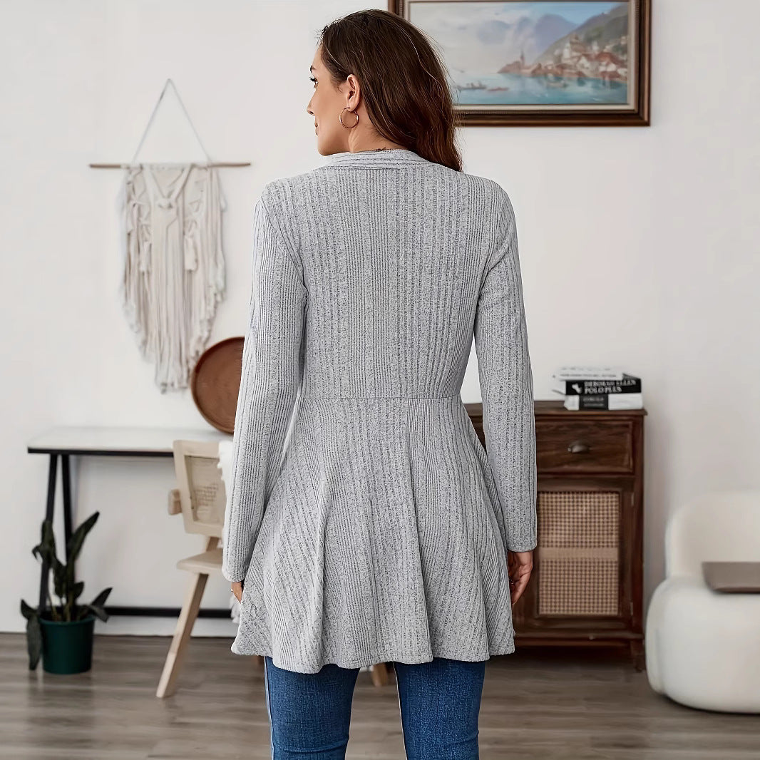 Ladies Long Cardigan with Floating Hem Lune London