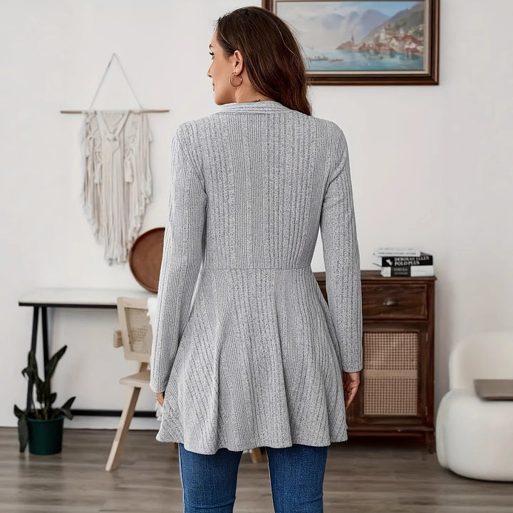 Ladies Long Cardigan with Floating Hem Lune London