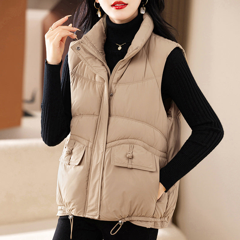 Lady sleeveless down jacket with high collar Amarae