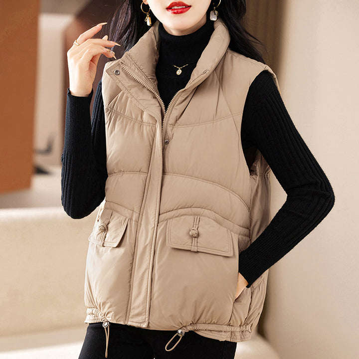 Lady sleeveless down jacket with high collar Amarae
