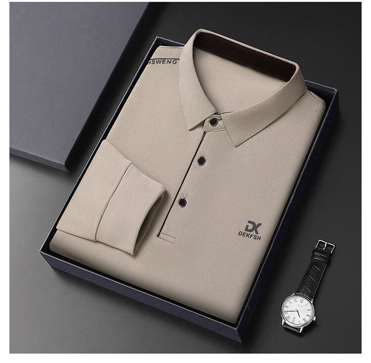 Men's polo with high-quality texture and modern collar Lune London