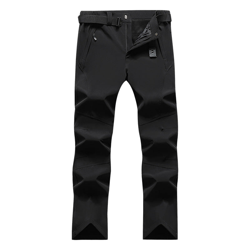 Men's softshell functional pants with knee pre-shaping, adjustable waistband, and integrated belt loop Amarae
