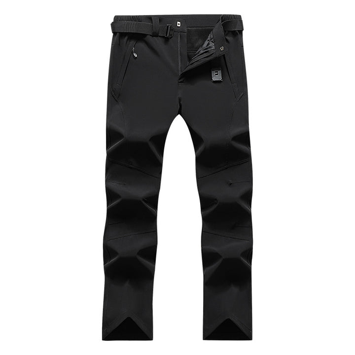Men's softshell functional pants with knee pre-shaping, adjustable waistband, and integrated belt loop Amarae