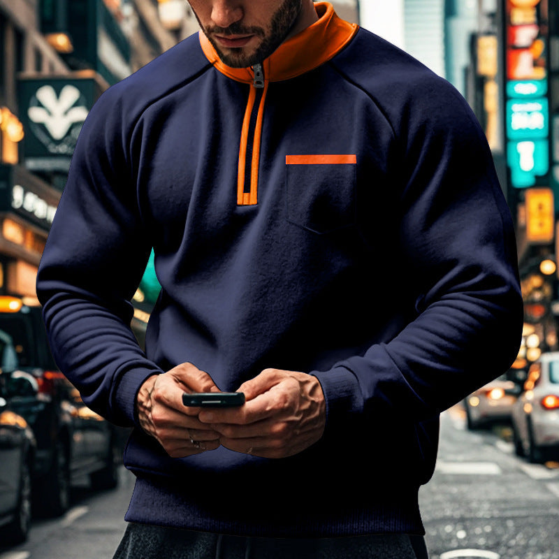 Functional pullover for men with short zip Lune London