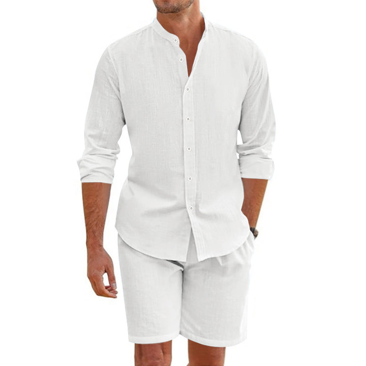 Casual linen shirt for men with short sleeves and modern details Lune London