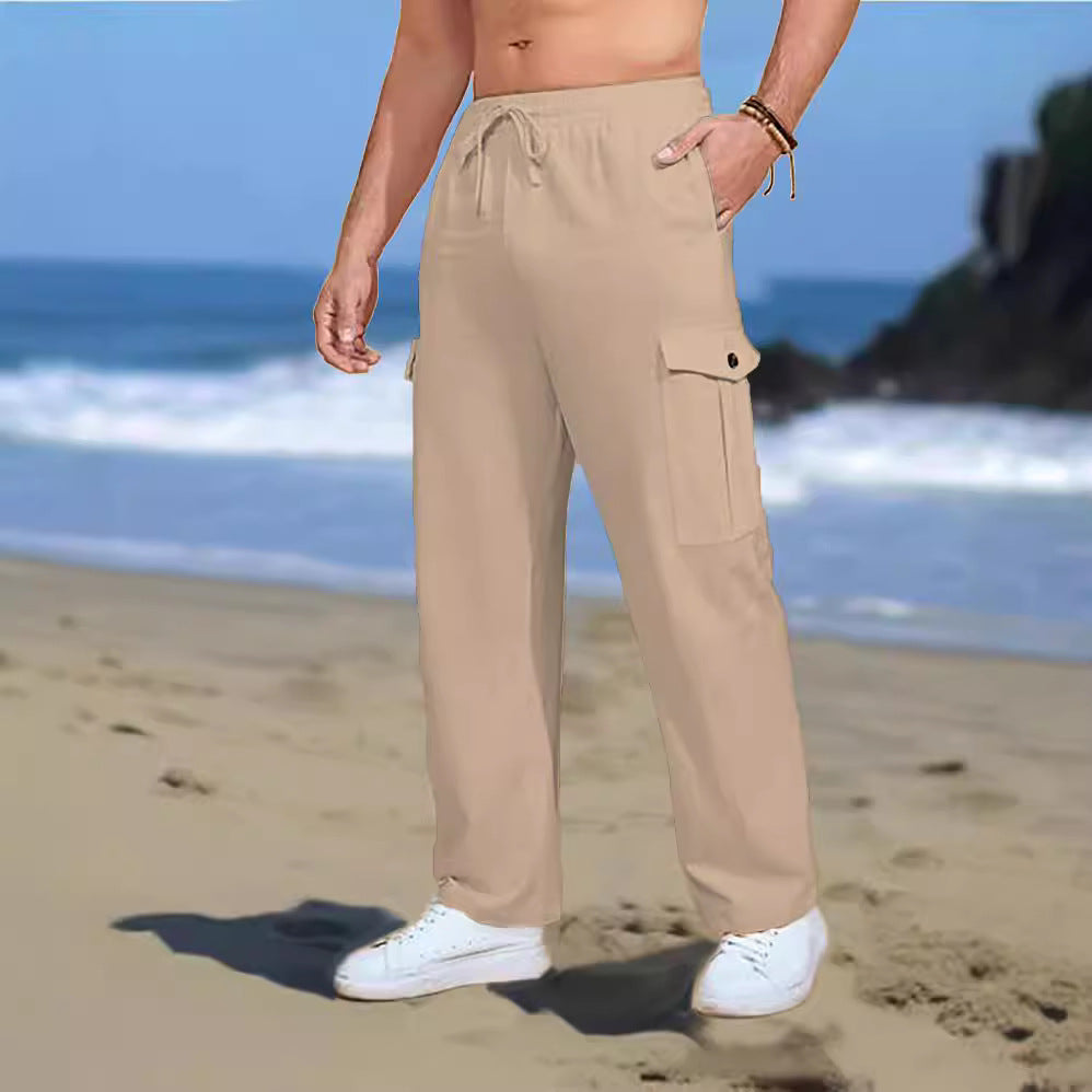 Casual cargo pants for men with elastic waistband and practical side pockets Lune London