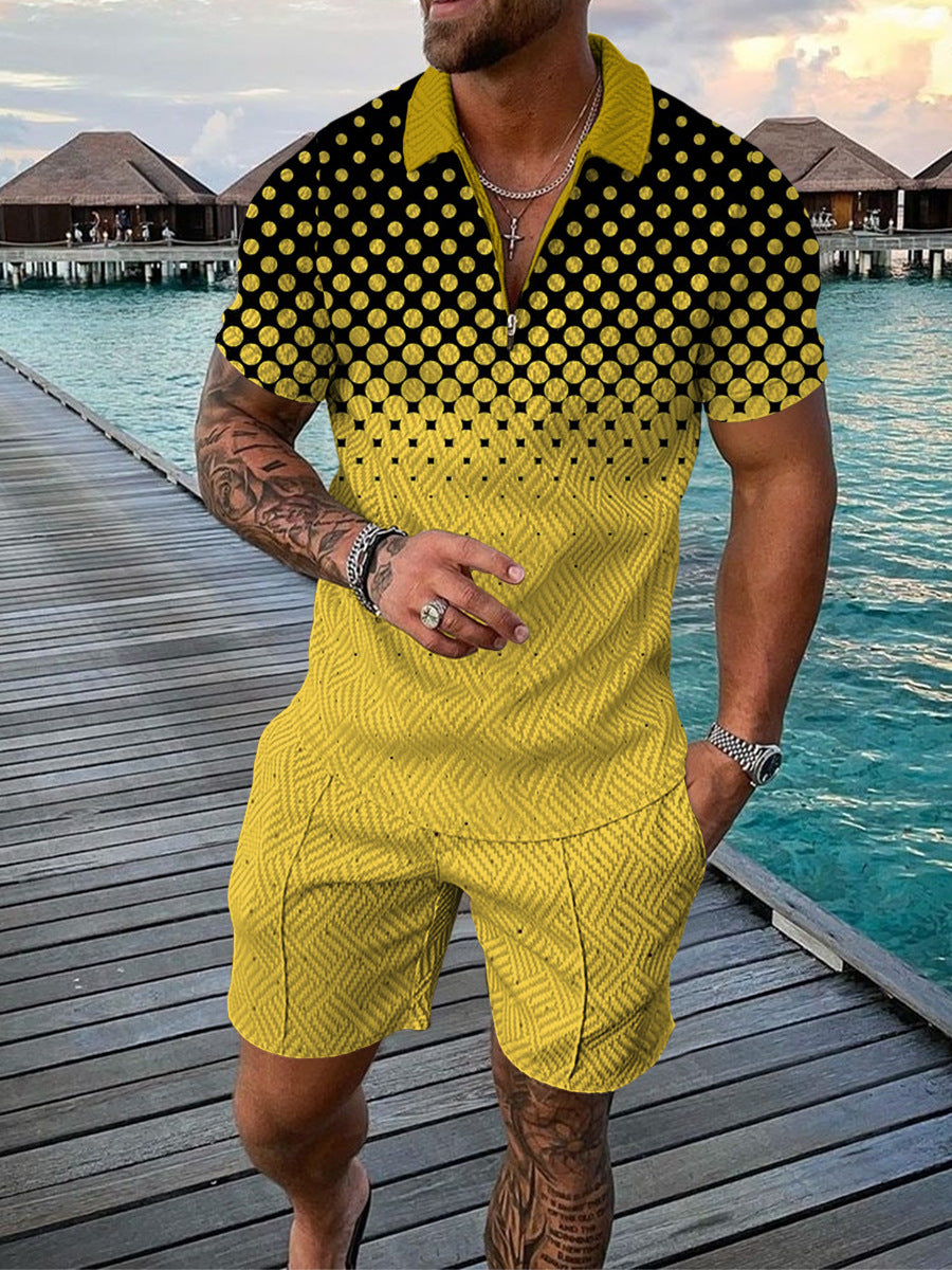 Men's Modern Chic Graphic Print Short Set