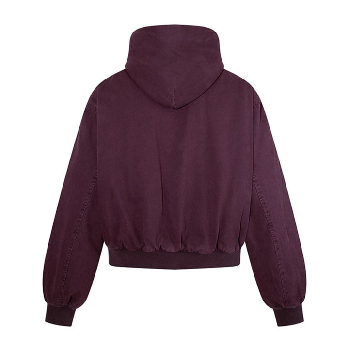 Women's Short-Cut Hooded Bomber Jacket with Padded Lining and Elastic Hem Amarae
