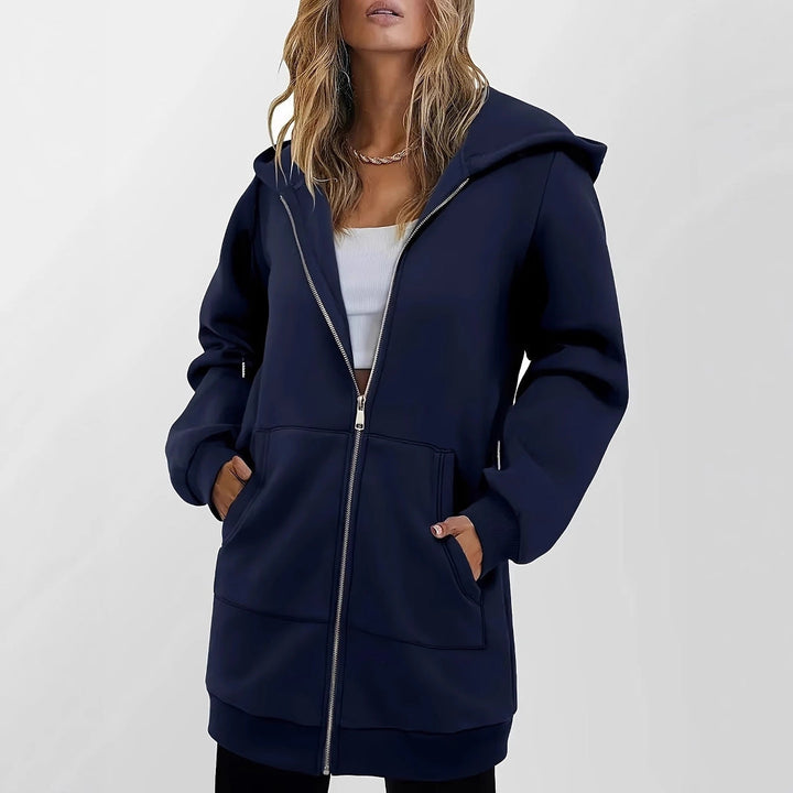 Ladies Hoodie Sweatshirt Jacket with Generous Pockets By Amarae