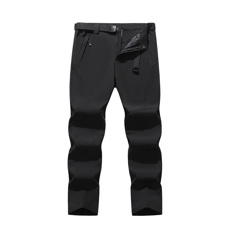 Men's softshell pants for outdoor with pre-shaped knees, integrated belt and zippered pockets Amarae