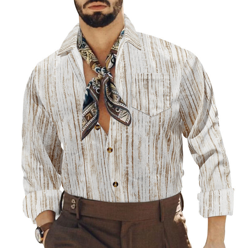 Men's casual shirt with trendy pattern and practical breast pocket Chic and style