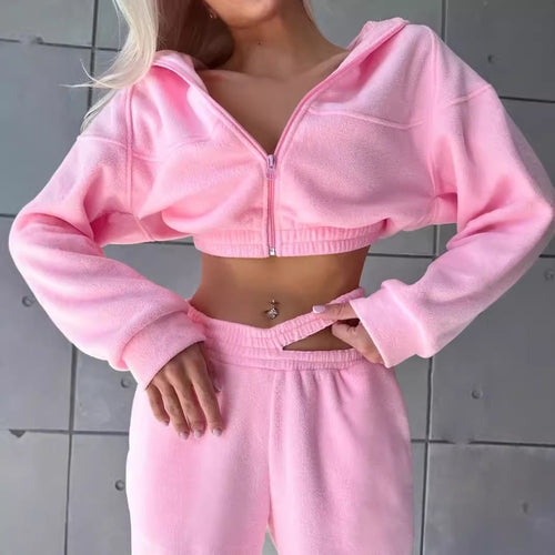 Elegant and sporty fleece hoodie set for women Amarae