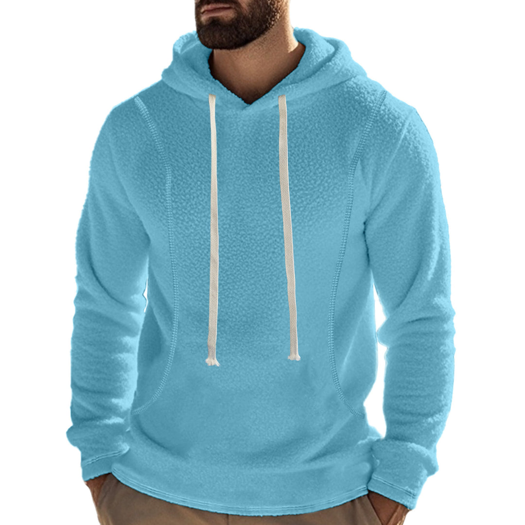 Men's soft fleece hoodie with contrast stitching Lune London