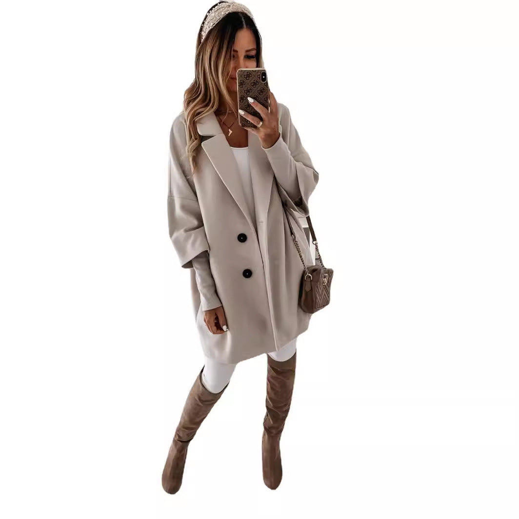 Ladies elegant oversized coat with enchanting cut Amarae