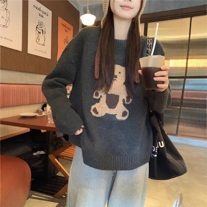 Pull en tricot pour femmes avec motif d'ours Chic & Stil