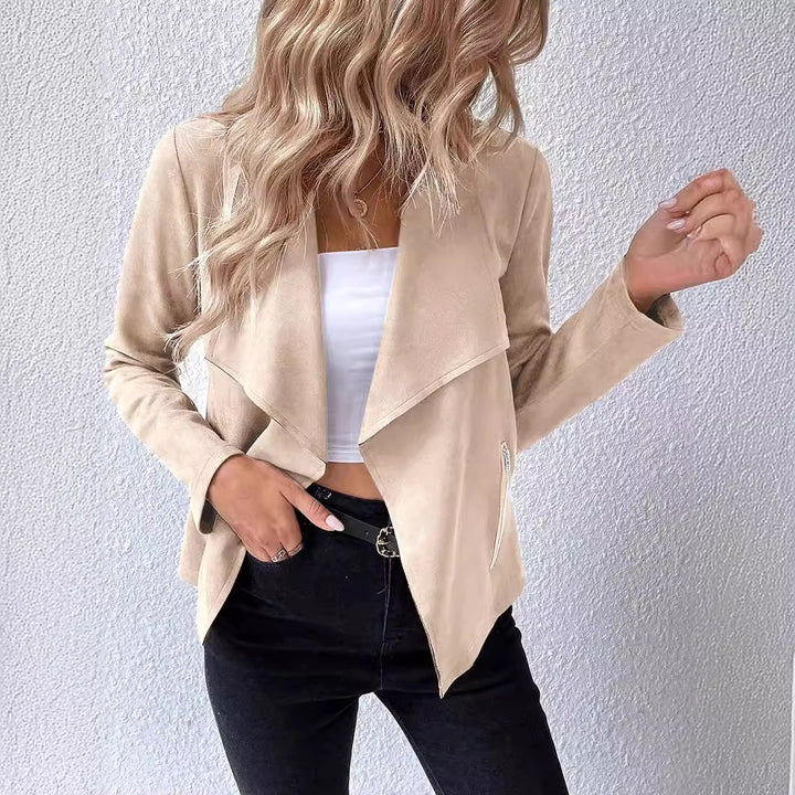 Ladies Chic Trendy Suede Jacket