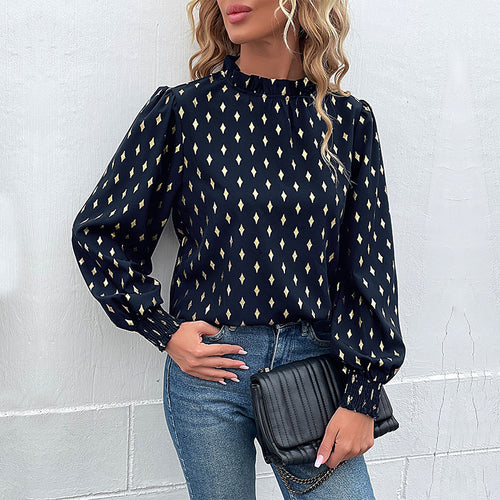 Elegant blouse for women with fashionable prints and balloon sleeves Amarae