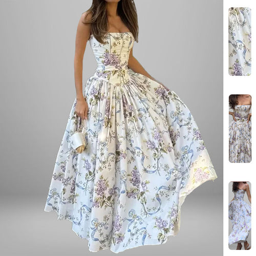 Robe maxi femme avec motifs floraux et haut froncé Chic & Stil