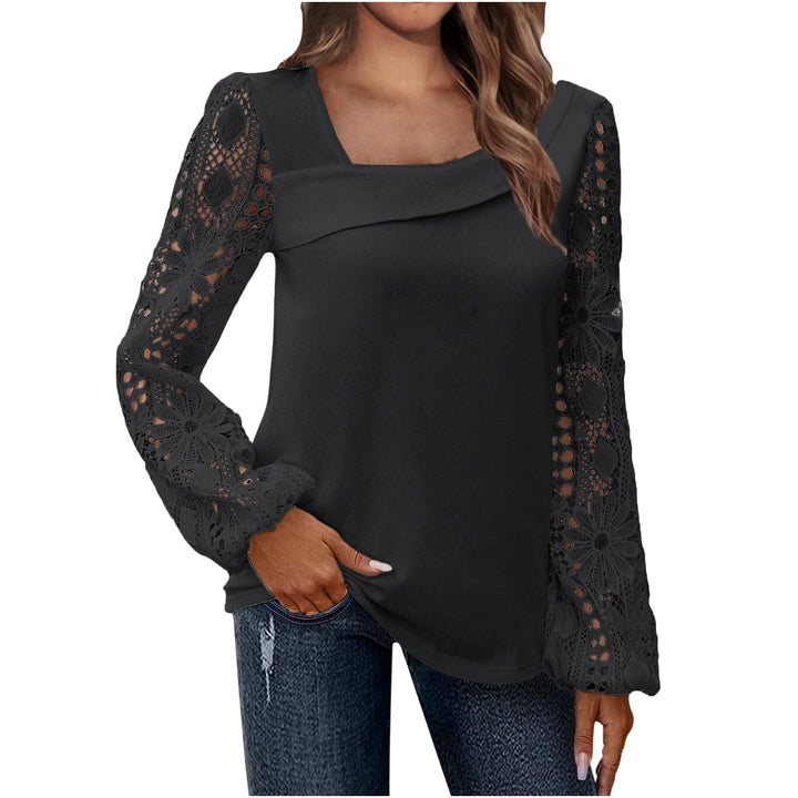 Women's blouse with floral lace sleeves and voluminous cut Lune London