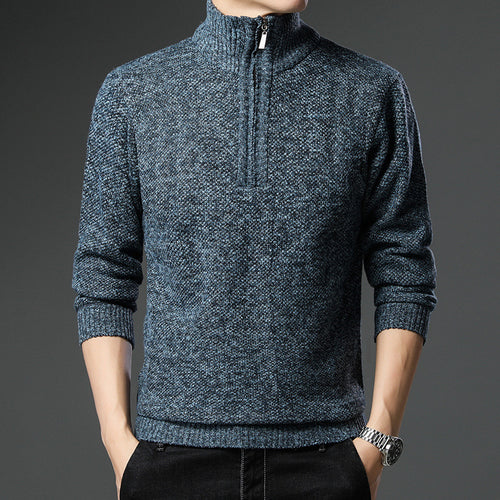 Fashion men's sweater with high zip closure and structured design Amarae
