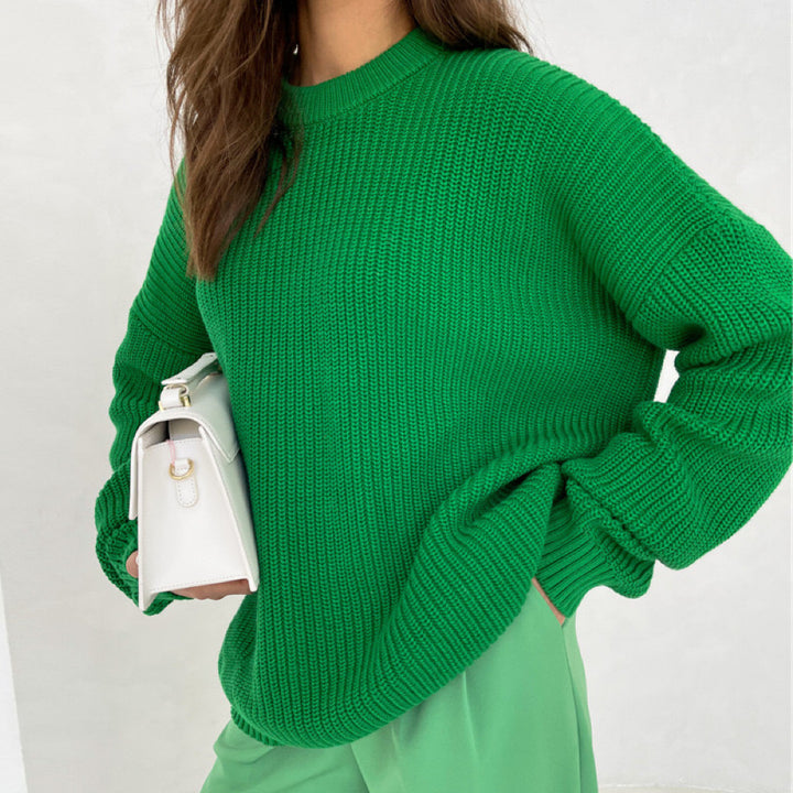 Oversized knitted sweater for women with textured pattern Lune London