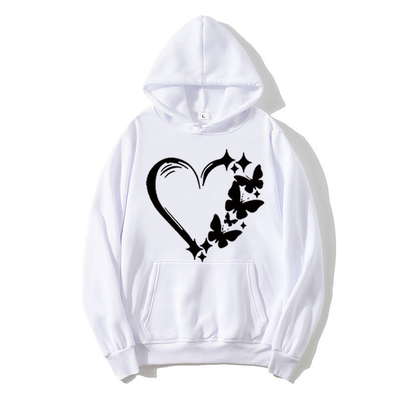 Women's hoodie with creative heart and butterfly design Chic & Stil