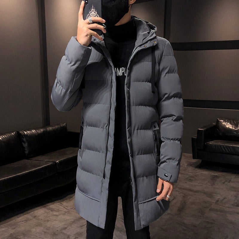 Long insulated bomber jacket for men with hood Amarae