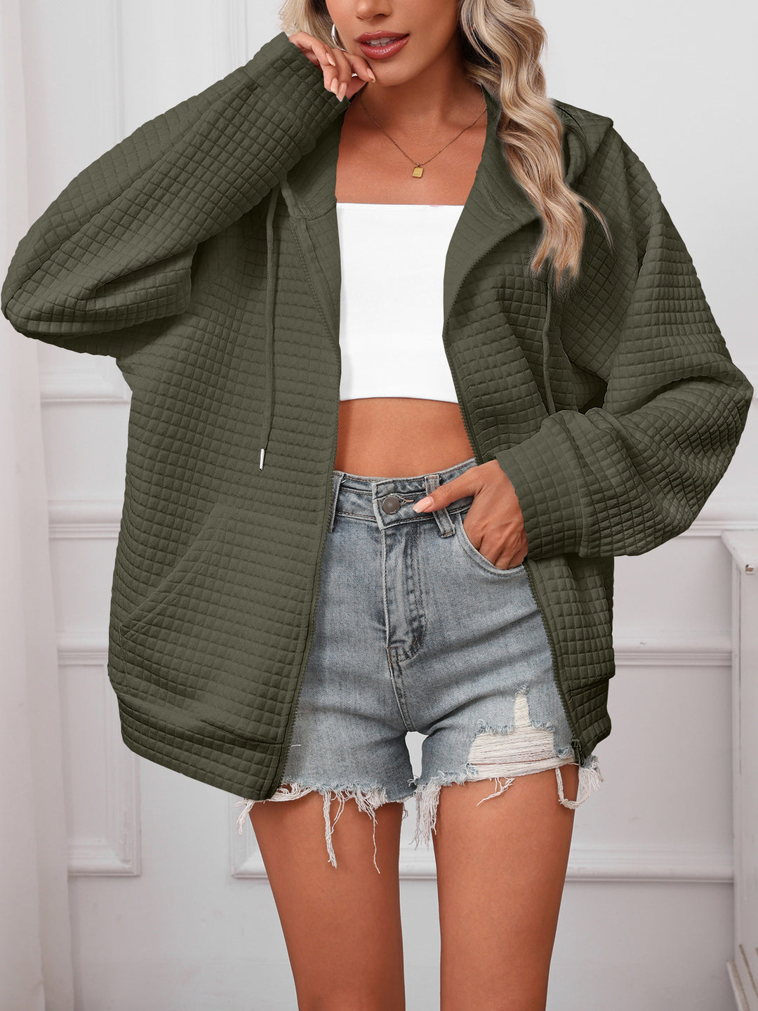 Oversized hoodie for women in structured material Lune London