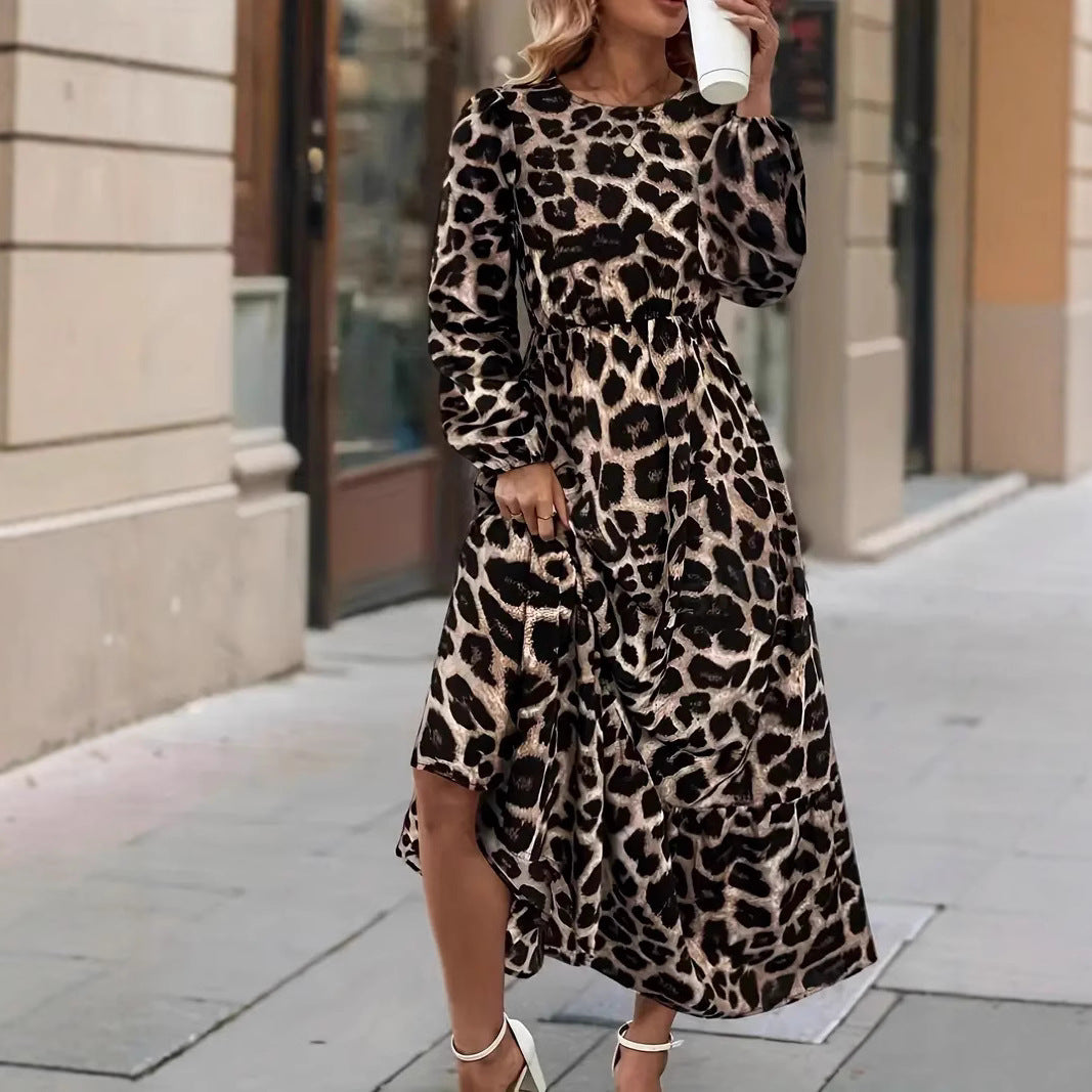 Maxi dress for women with modern leopard print Lune London