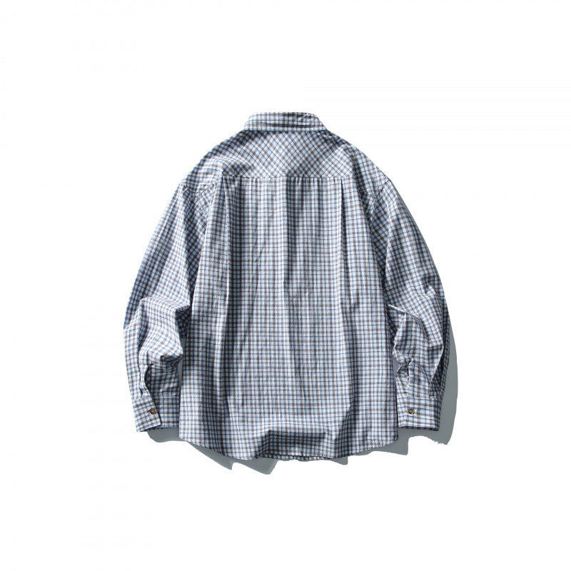 Men's Oversize Check Shirt with Chest Pocket and Relaxed Fit Amarae