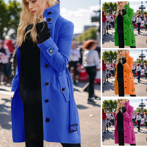 Elegant trench coat for women with high collar Amarae