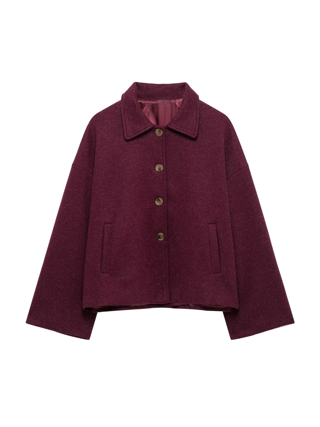 Ladies Oversized Wool Jacket with Decorative Buttons Lune London