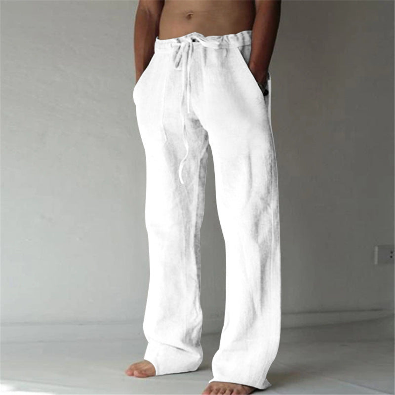 Casual linen trousers for men with elastic waistband Lune London