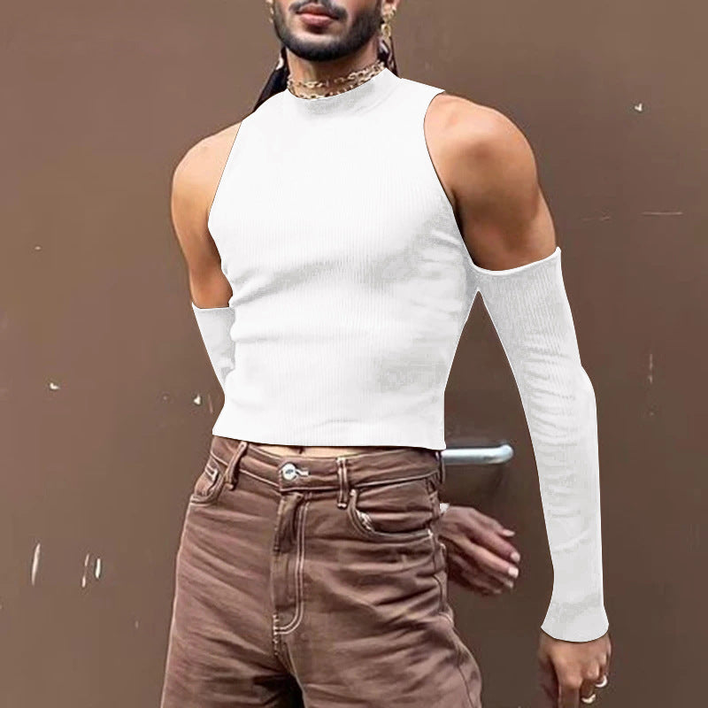 Men's sleeveless top with high collar in fashion and long sleeve design Lune London