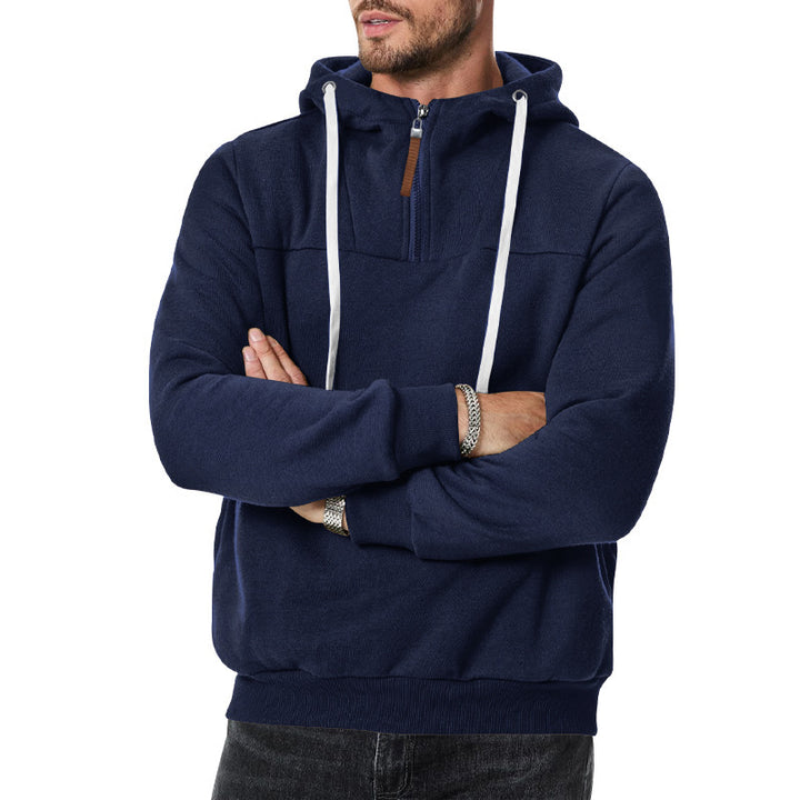 Fashionable men's hoodie with innovative zip closure and practical drawstrings Lune London