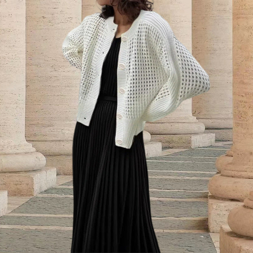 Knitted jacket for women with an airy mesh structure Lune London