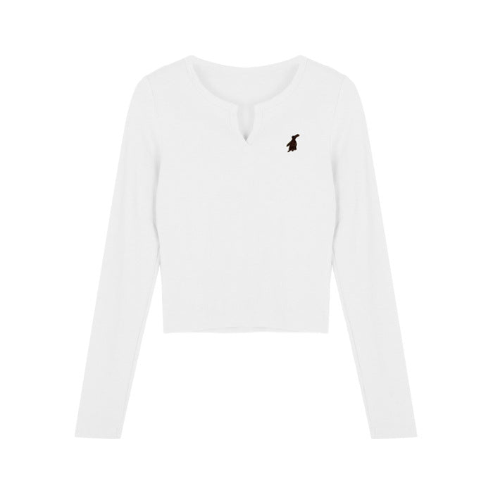 Women's casual cropped long sleeve shirt Chic & Stil