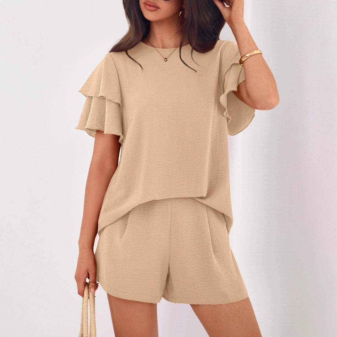 Women's Playful Jumpsuit with Ruffle Details and Side Pockets Lune London