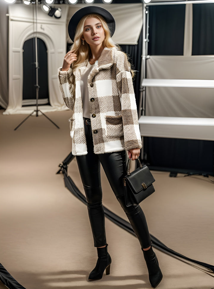 Ladies Cozy Tartan Coat Lune London