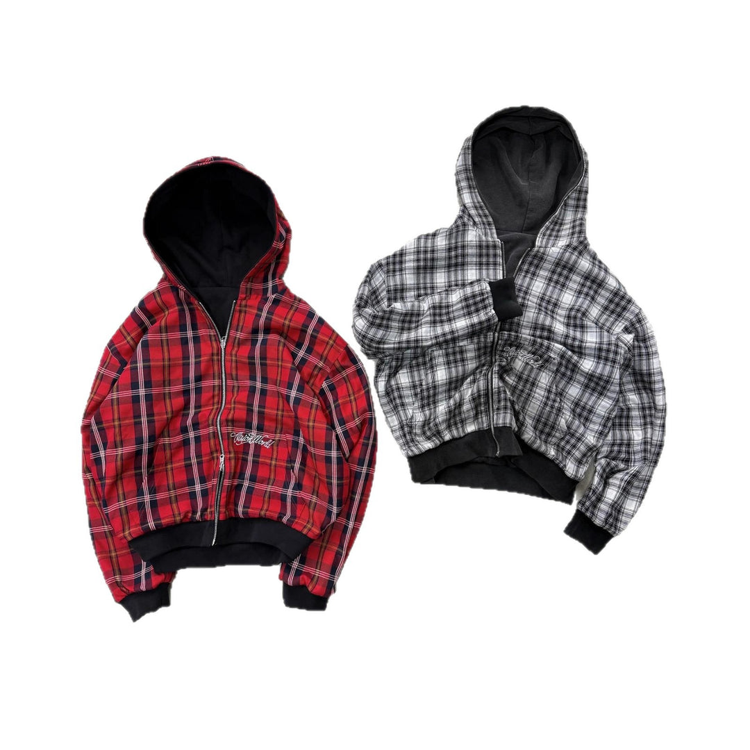 Veste à capuche rayée pour femmes en double matière Chic & Stil