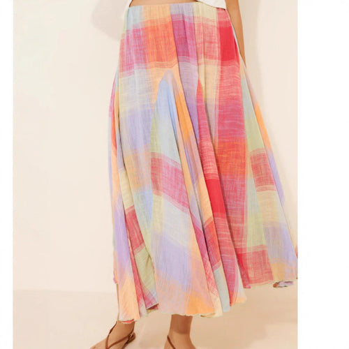 Jupe midi femme avec motif écossais coloré Chic & Stil