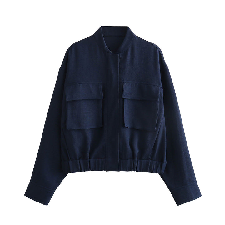 Transitional jacket for women with sporty pockets and elastic belt Lune London