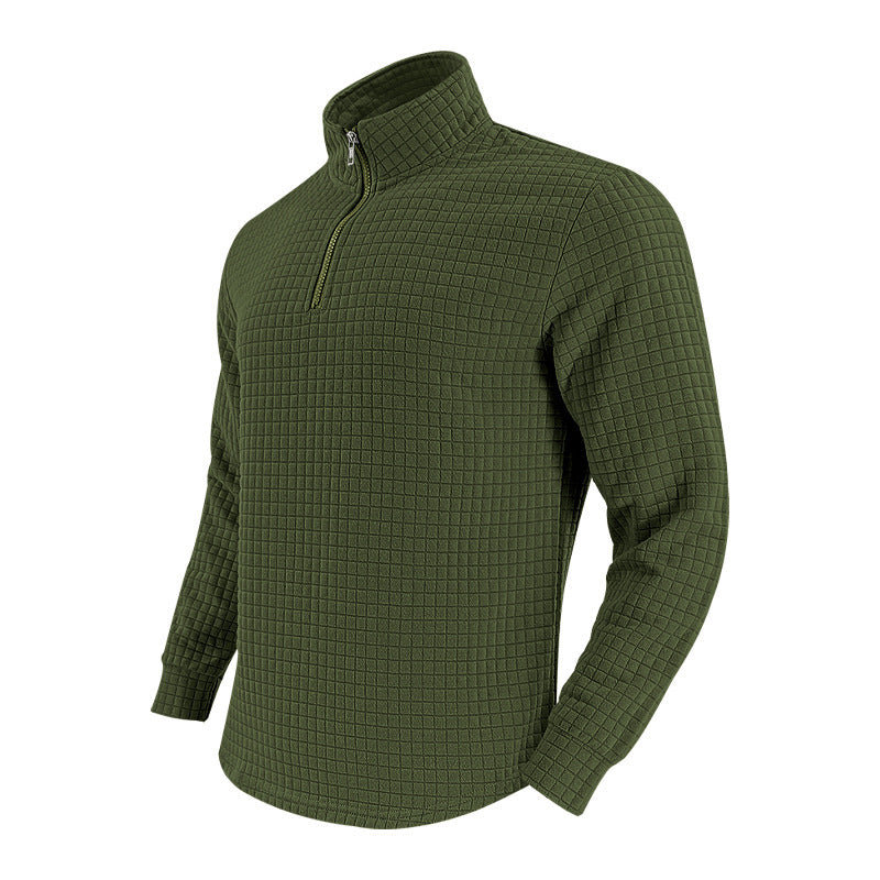 Men's midlayer pullover with high collar and textured design Lune London