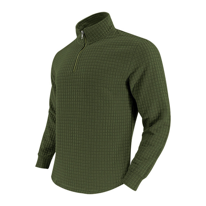Men's midlayer pullover with high collar and textured design Lune London
