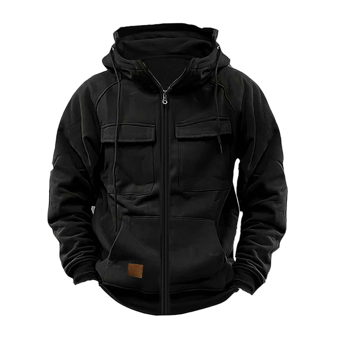 Fleece jacket for men with high collar and practical pockets Lune London