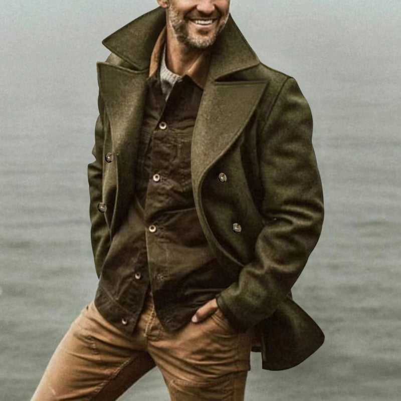 Men Elegant Peacoat Lune London