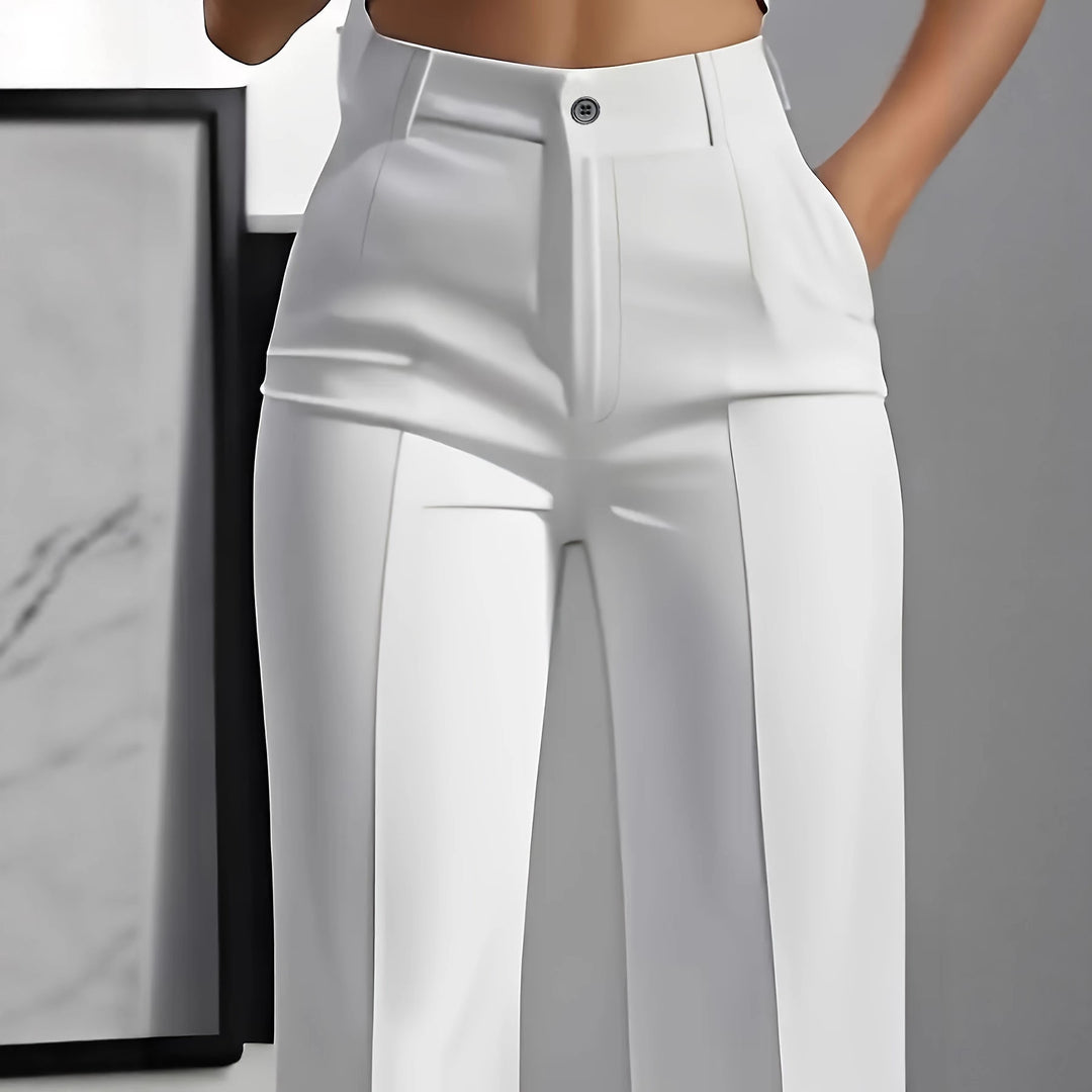 Women's suit trousers, wide cut, high waist and pleats, Lune London