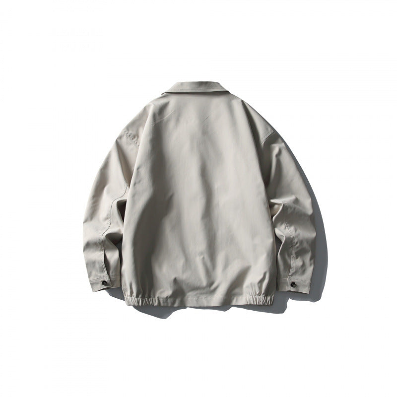 Men's Lightweight Boxy Zip Jacket with Shirt Collar and Angled Side Pockets Amarae